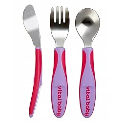 Children’s metal utensils 12m+ Purple Vital Baby