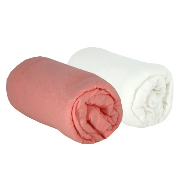 Sheets 2 Pieces 60X120Cm 100% Cotton White/Terracotta Babycalin