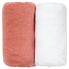 Sheets 2 Pieces 60X120Cm 100% Cotton White/Terracotta Babycalin