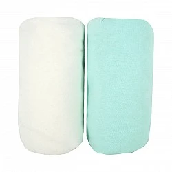 Sheets 2 Pieces 60X120Cm 100% Cotton White/Turquoise Babycalin