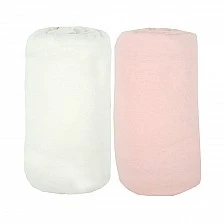 Sheets 2 Pieces 60X120Cm 100% Cotton White/Pink Babycalin