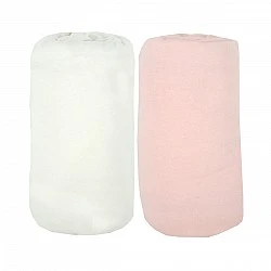Sheets 2 Pieces 60X120Cm 100% Cotton White/Pink Babycalin