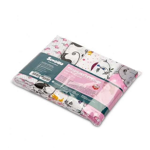 Diapers Tetra Cotton For Girl - 5 Pcs. 70X80 Sensillo