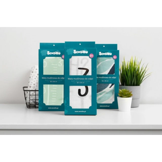 Muslin photo blanket Giraffe Mint 120x120 cm
