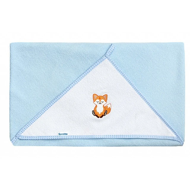 Baby Hooded Towel 100X100 Fox Blue Sensillo