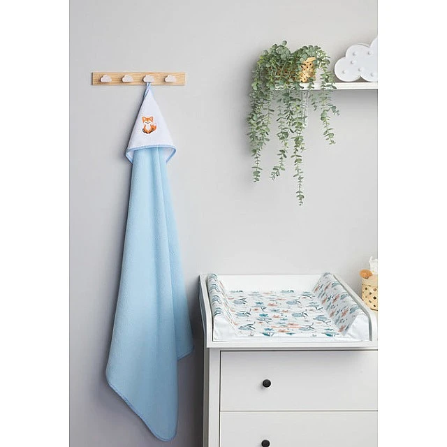 Baby Hooded Towel 100X100 Fox Blue Sensillo