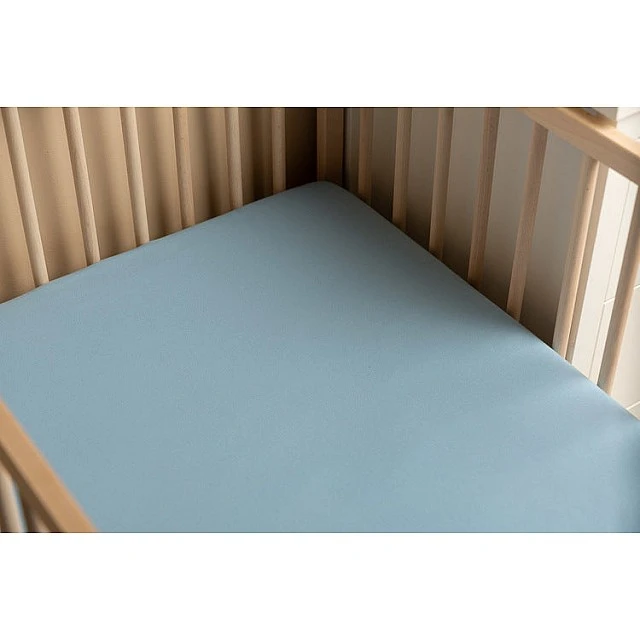 Cotton Fitted Sheet Jersey Deluxe Blue 60X120 Sensillo