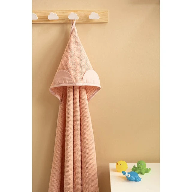 Baby Towel With Hood Teddy 100X100 Cm Pink Sensillo