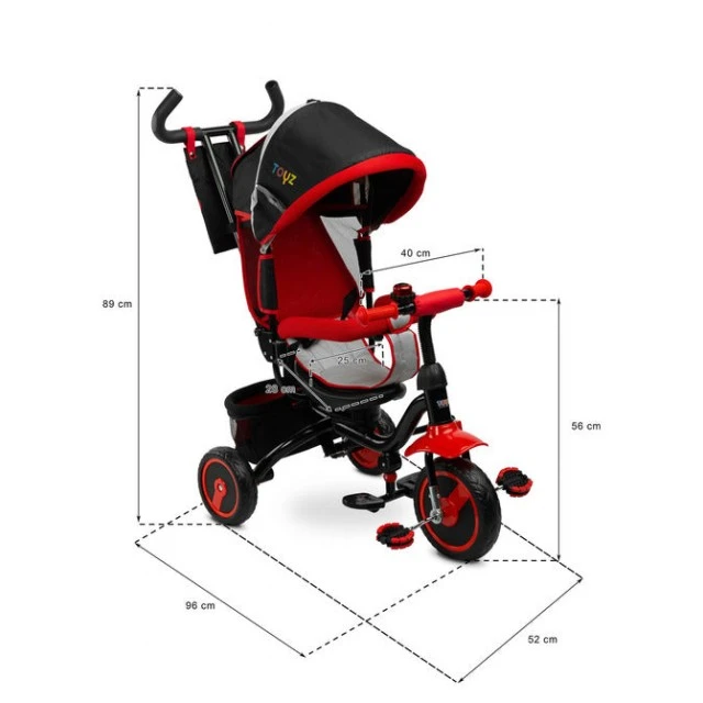 Триколка С Родителски Контрол Timmy Red Caretero Toyz