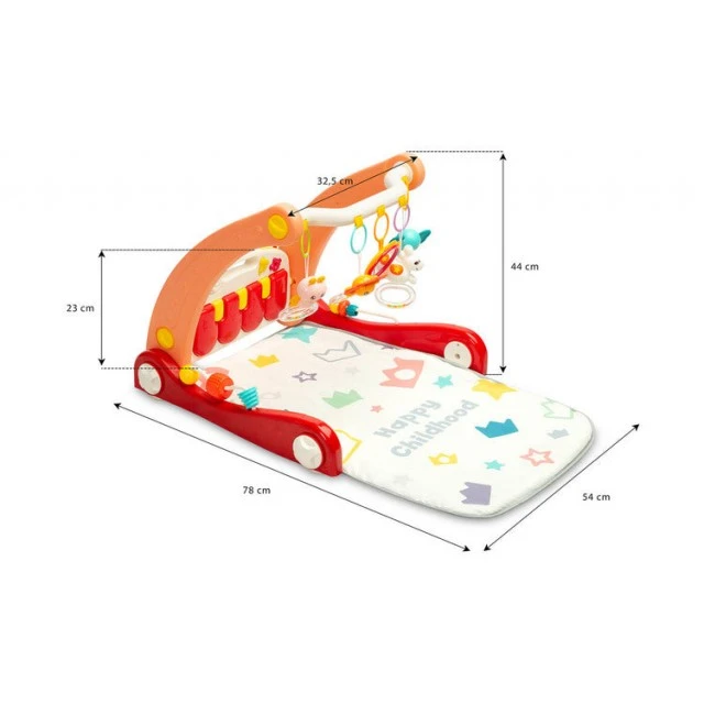 2В1 Проходилка С Музикална Подложка Синя Caretero Toyz