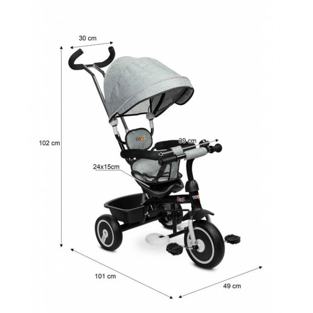 Tricycle With Parental Control Buzz Navy Caretero Toyz