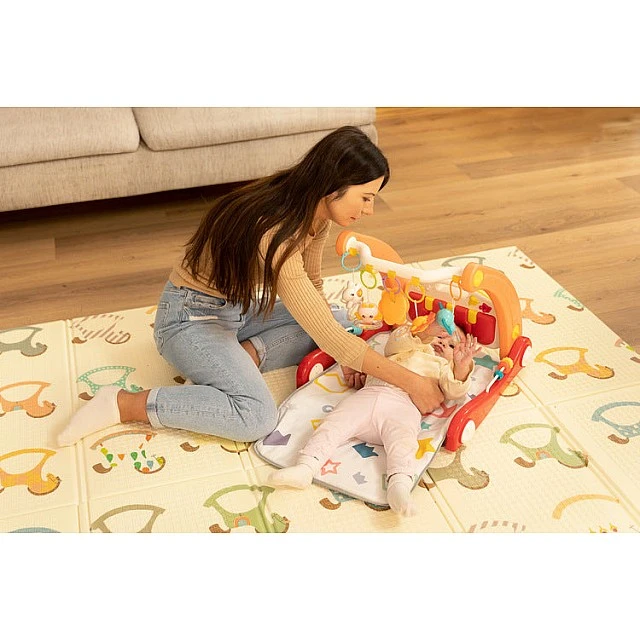 2B1 Baby Walker With Music Pad Pink Caretero Toyz