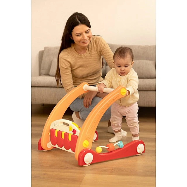 2B1 Baby Walker With Music Pad Pink Caretero Toyz