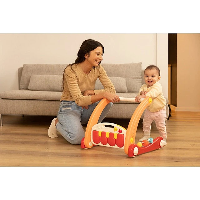 2B1 Baby Walker With Music Pad Pink Caretero Toyz