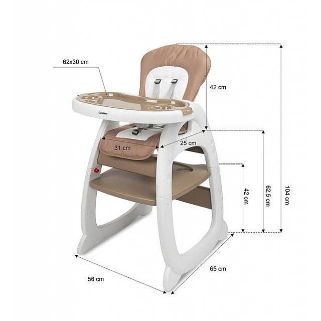 High chair 2 in 1 + Table Homee Green Caretero