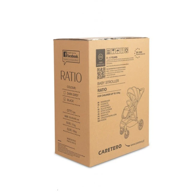Количка Ratio Черна Caretero