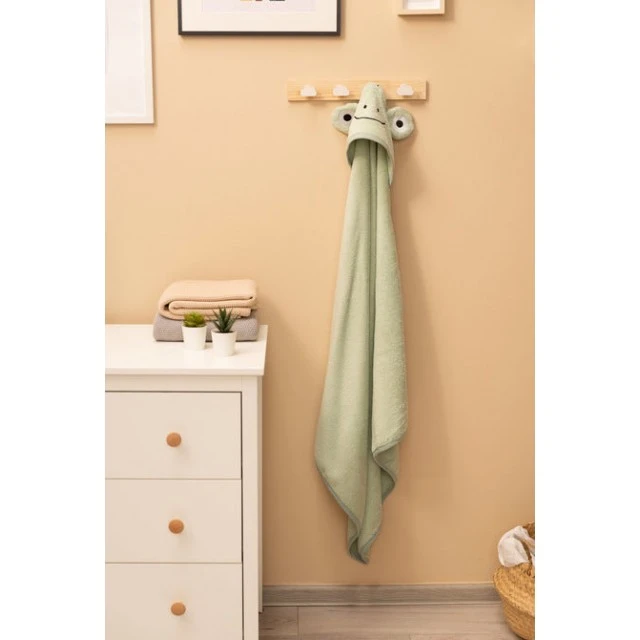 Frog Bath Towel 90x90cm Green 100% Cotton