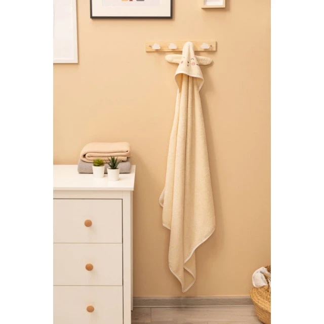 Rabbit Bath Towel 90x90cm Ecru 100% Cotton