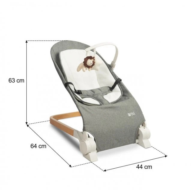 Шезлонг Bouncer Pine Grey Caretero