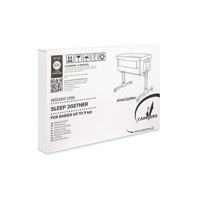 Next To Me Sleep2Gether Graphite cot Caretero