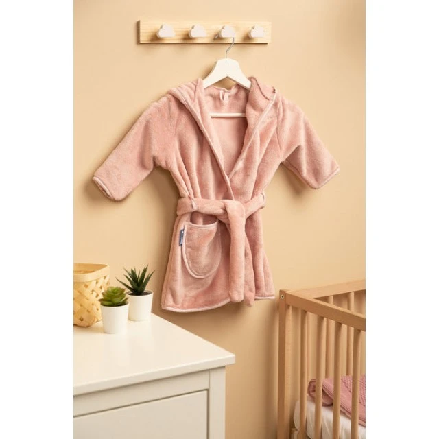 Elegant Children’s Bathrobe 1-2 Years Teddy Bear Pink