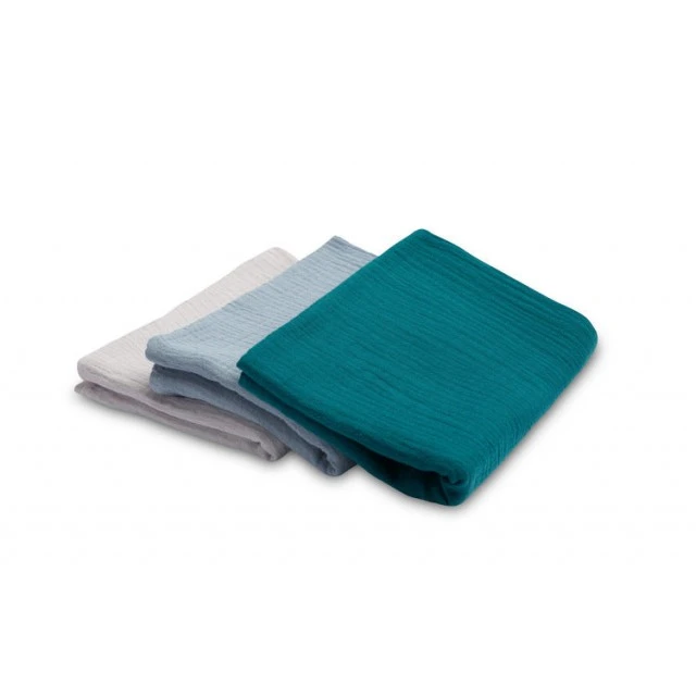 Muslin Diapers Uniform Blue 3 Pieces 60x80cm
