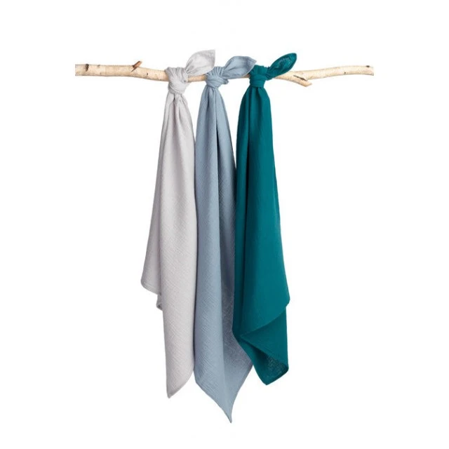Muslin Diapers Uniform Blue 3 Pieces 60x80cm