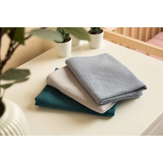 Muslin Diapers Uniform Blue 3 Pieces 60x80cm