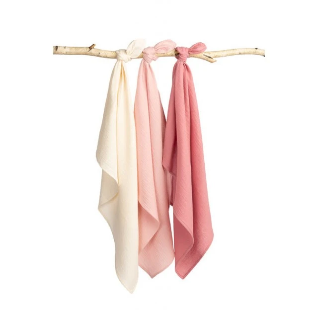 Muslin Diapers Uniform Pink 3 Pieces 60x80cm