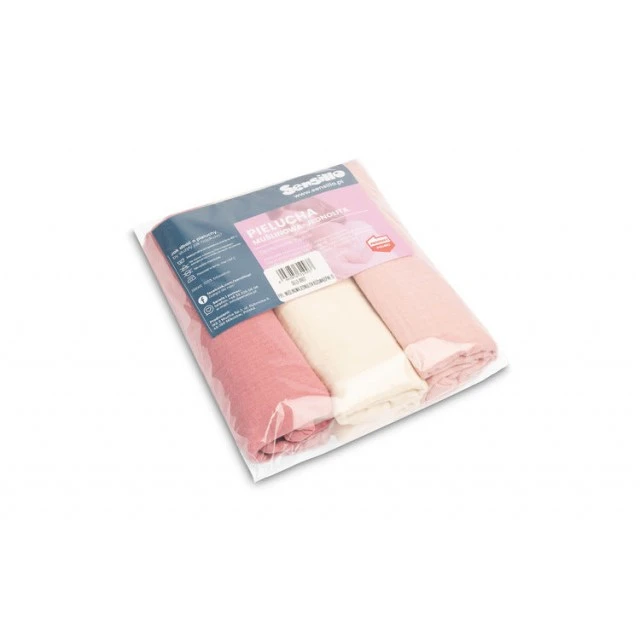 Muslin Diapers Uniform Pink 3 Pieces 60x80cm