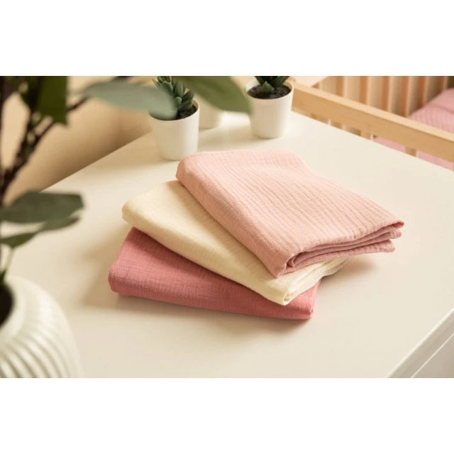 Muslin Diapers Uniform Pink 3 Pieces 60x80cm