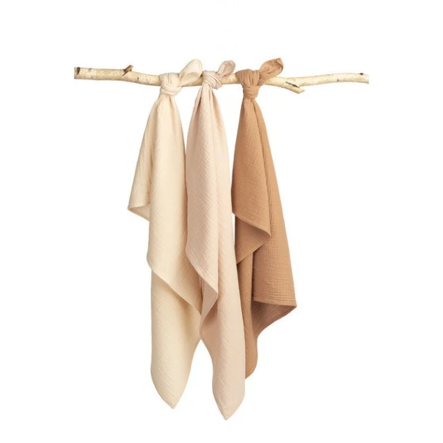 Muslin Diapers Uniform Brown 3 Pieces 60x80cm