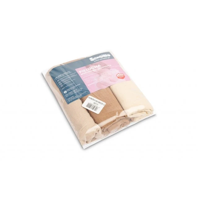 Muslin Diapers Uniform Brown 3 Pieces 60x80cm