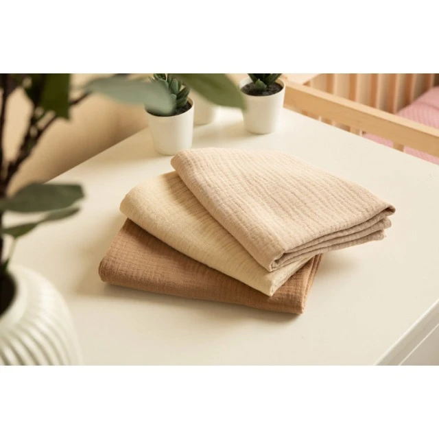Muslin Diapers Uniform Brown 3 Pieces 60x80cm