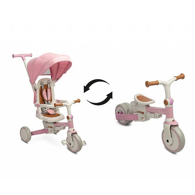 Tricycle and balancing wheel 2 in 1 Faro Pink Caretero Toyz