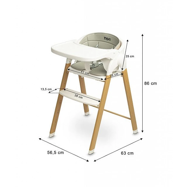 Столче За Хранене Triplo 3в1 Grey Caretero