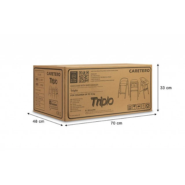 Столче За Хранене Triplo 3в1 Grey Caretero