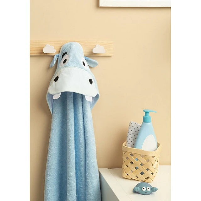 Bath towel Hippo Water Friends blue