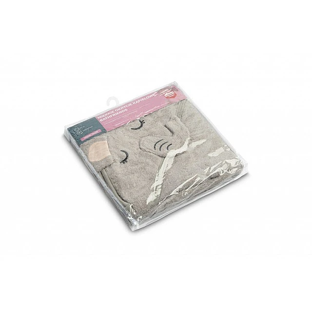 Bathfriends Hooded Baby Towel 100X100 Elephant Gray Sensillo