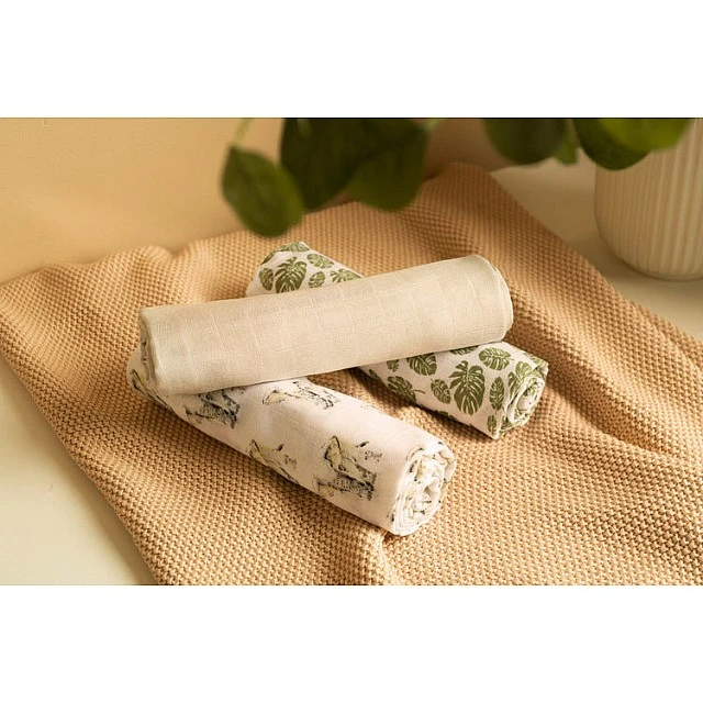 Bamboo Diapers 3-Pack Elephant Gray 70X80 Sensillo