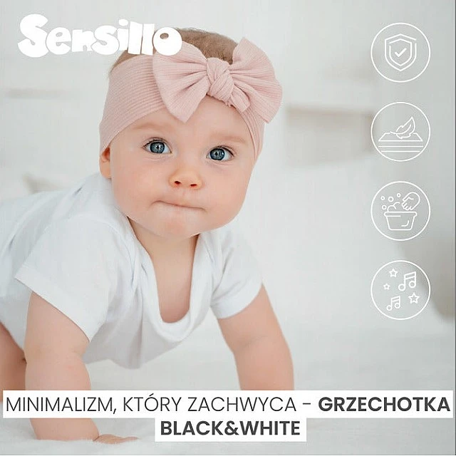 Черно-Бяла Дрънкалка Лъв Sensillo