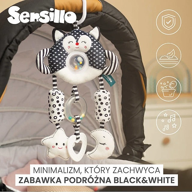 Black and White Travel Toy – Sensillo Kitten