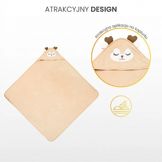 Бебешка Хавлия С Качулка Bathfriends 100X100 Елен Бежов Sensillo