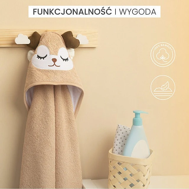 Бебешка Хавлия С Качулка Bathfriends 100X100 Дино Мента Sensillo