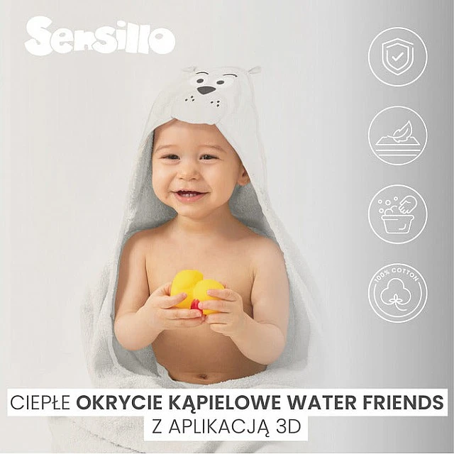 Bath towel Bear Water Friends grey
