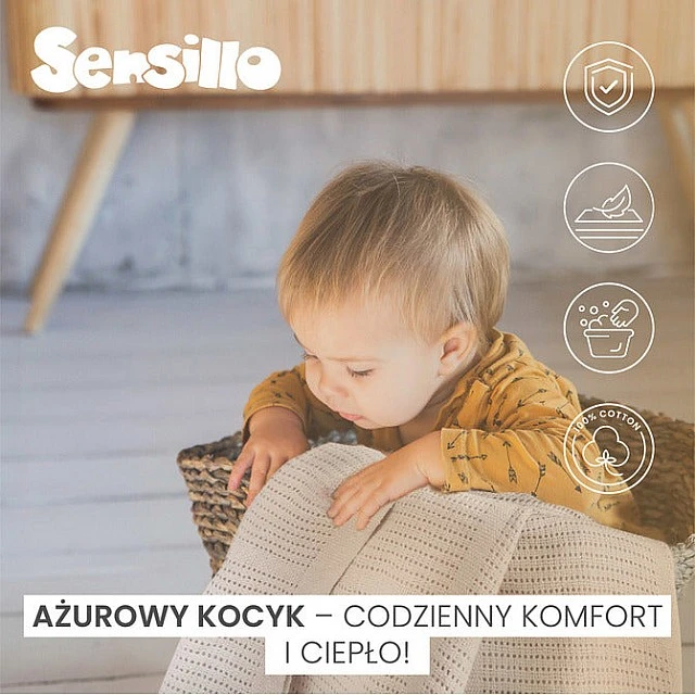 Blanket 100% Cotton Moli Beige Coffee Sensillo