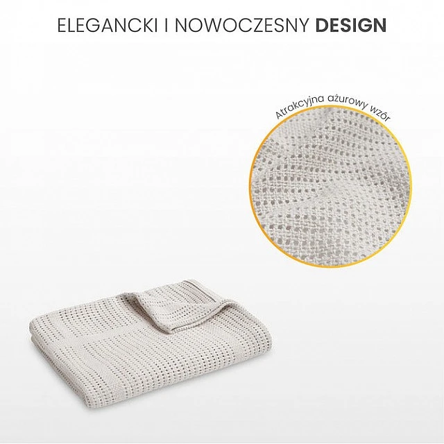 Blanket 100% Cotton Moli Beige Coffee Sensillo