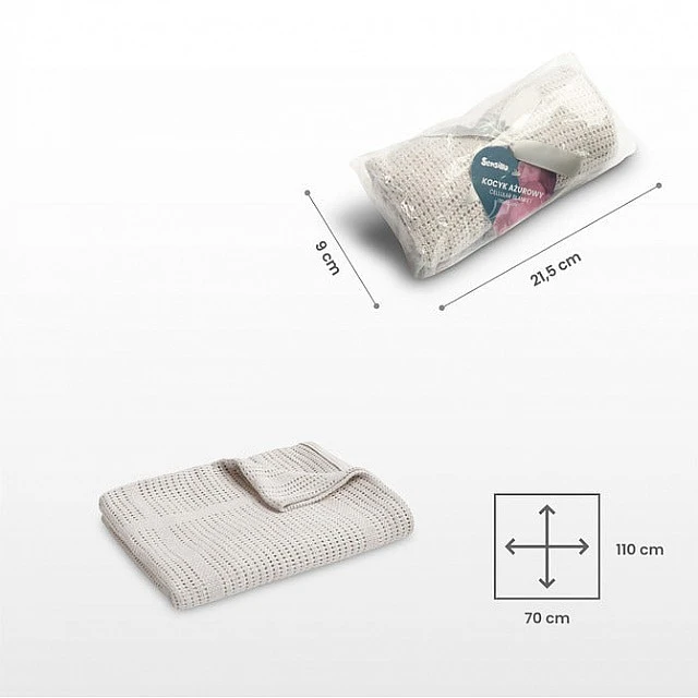 Blanket 100% Cotton Moli Beige Coffee Sensillo