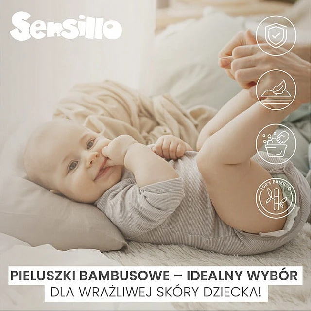 Бамбукови Пелени 3-Броя Еж Син 70X80 Sensillo