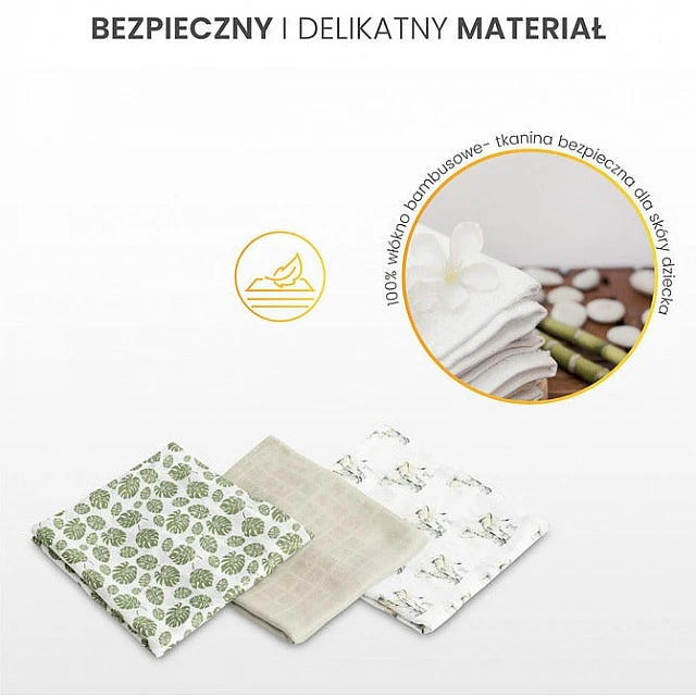Бамбукови Пелени 3-Броя Еж Син 70X80 Sensillo